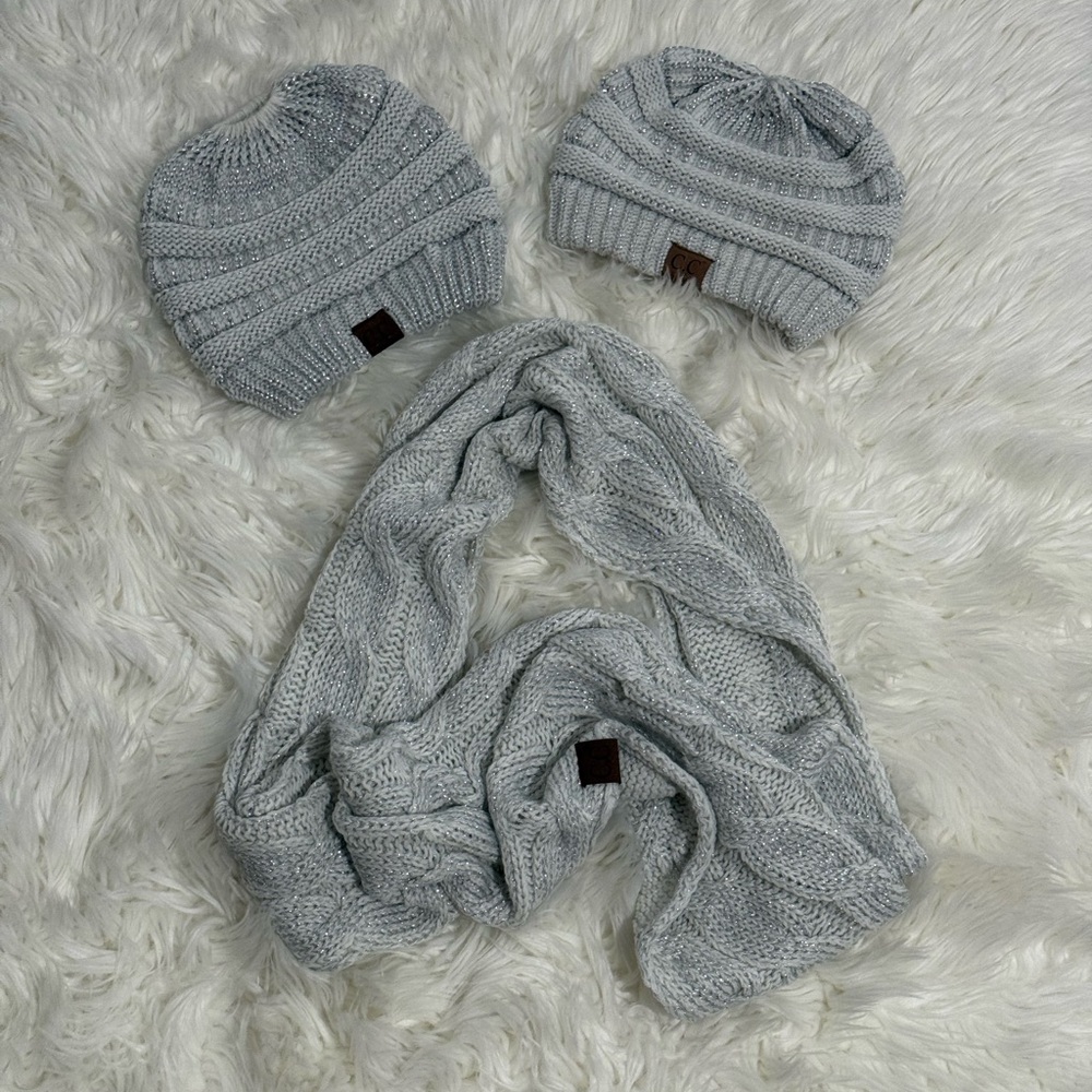 C.C Hats and Infinity Scarf set of 3!
